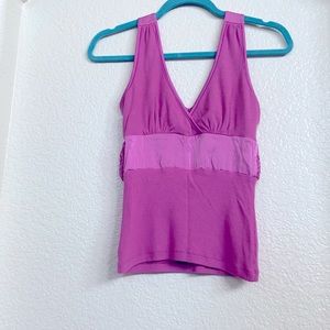 y2k | oldschool | super soft pink plunge-neck tank top with pink satin details